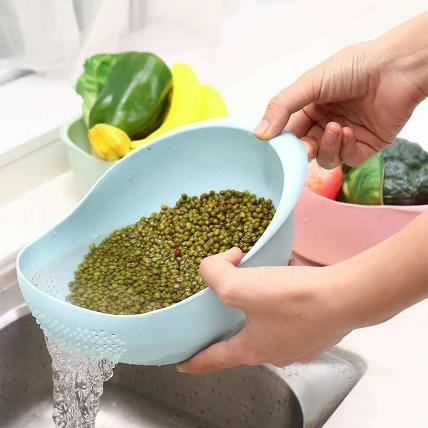 Plastic Rice Washing Colander Strainer Basket for Rice, Vegetables, and Fruits - Image 8