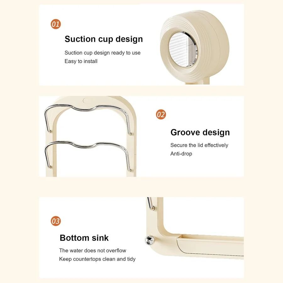 Suction Cup Pot Lid Holder, Wall Mounted Pan Cover Stand Organizer, Multi- Layer Chopping Board Holder - Image 7