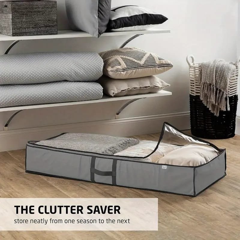 Underbed Storage Organizer Bags For Blankets, Comforter, Clothing, Shoes - Image 2