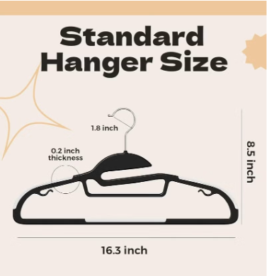 10 PCS Heavy Duty Plastic Hangers, Black Slim Clothes Hangers S-Shaped Hangers for Shirt, Suit, Pant, Skirt 42cm - Image 6