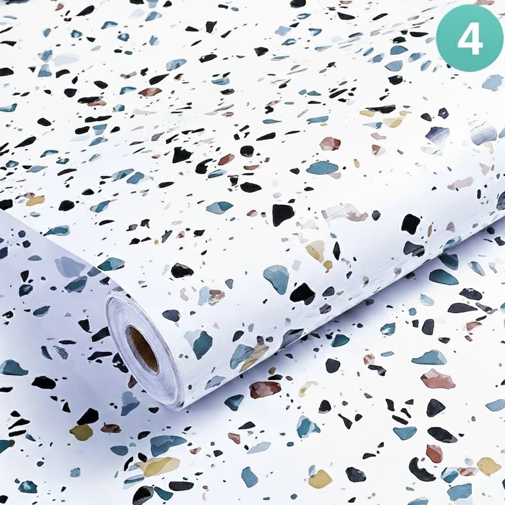 Waterproof Non-slip Kitchen Wallpaper, Self-Adhesive Wear Resistant Thickened Kitchen Marble Pattern Sticker - Image 5